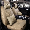 Easy Matched Beige Color Luxury Grid Style Design Durable PVC Material Universal Five Car Seat Cover