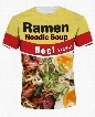 Vivid Round Neck Beef Noodle Pattern 3D Painted T-Shirt