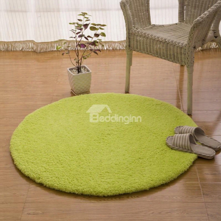 Round Unmistakable Style Pure Color Skid Resistance Home Decorative Area Rug