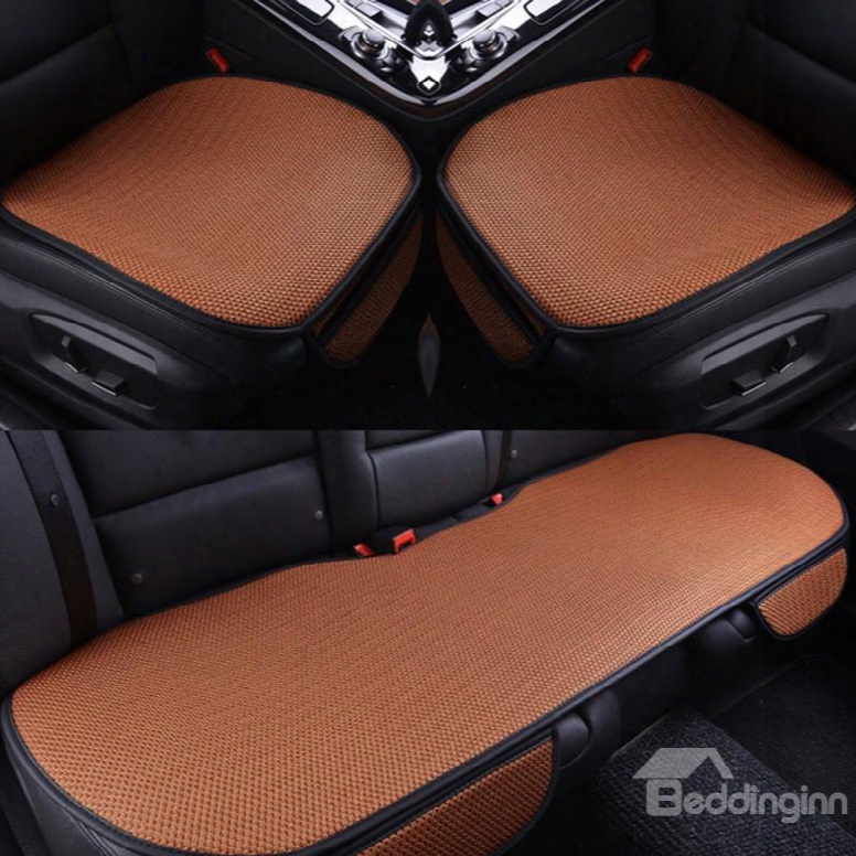Solid Color Durable Pet Material Good Breathability Universal 3-pieces Five Car Seat Mat