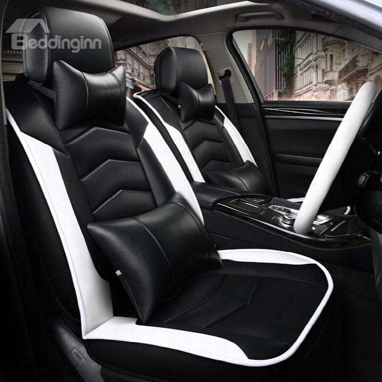 Sports Series Contrasting Design Leather Universal Fit Car Seat Covers