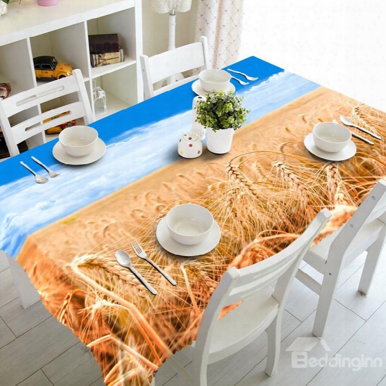 Stunning Autumn Golden Cornfield Prints Dining Room Decoration 3d Tablecloth