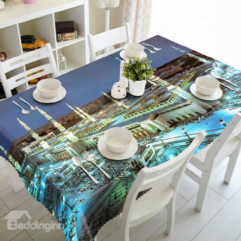 Stunning Modern Style Building Scenery Prints Dining Room Decoration 3d Tablecloth