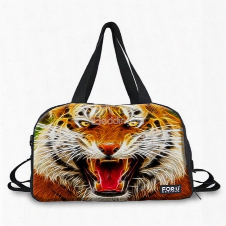 Super Cool Tiger Face  Pattern 3d Painted Travel Bag