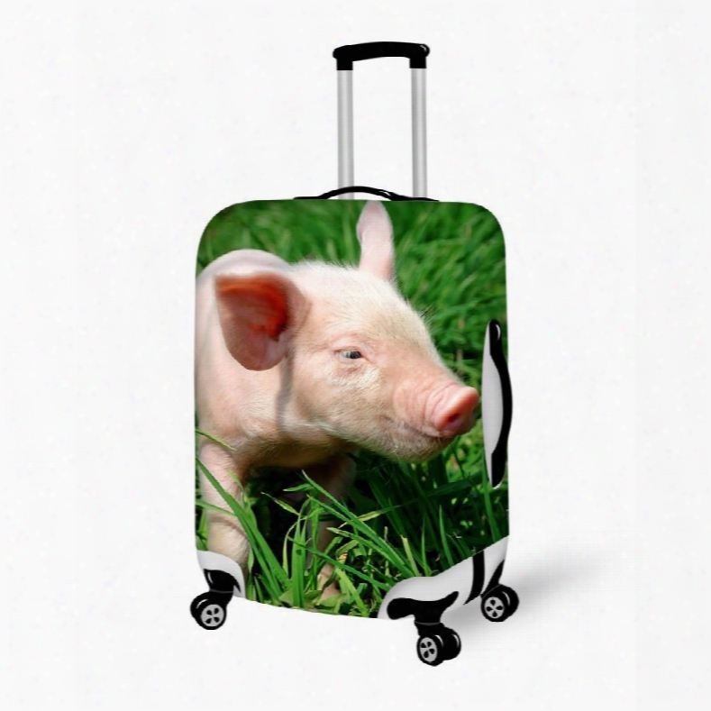 Super Lovely Piglet On Grass Pattern 3d Painted Luggage Cover