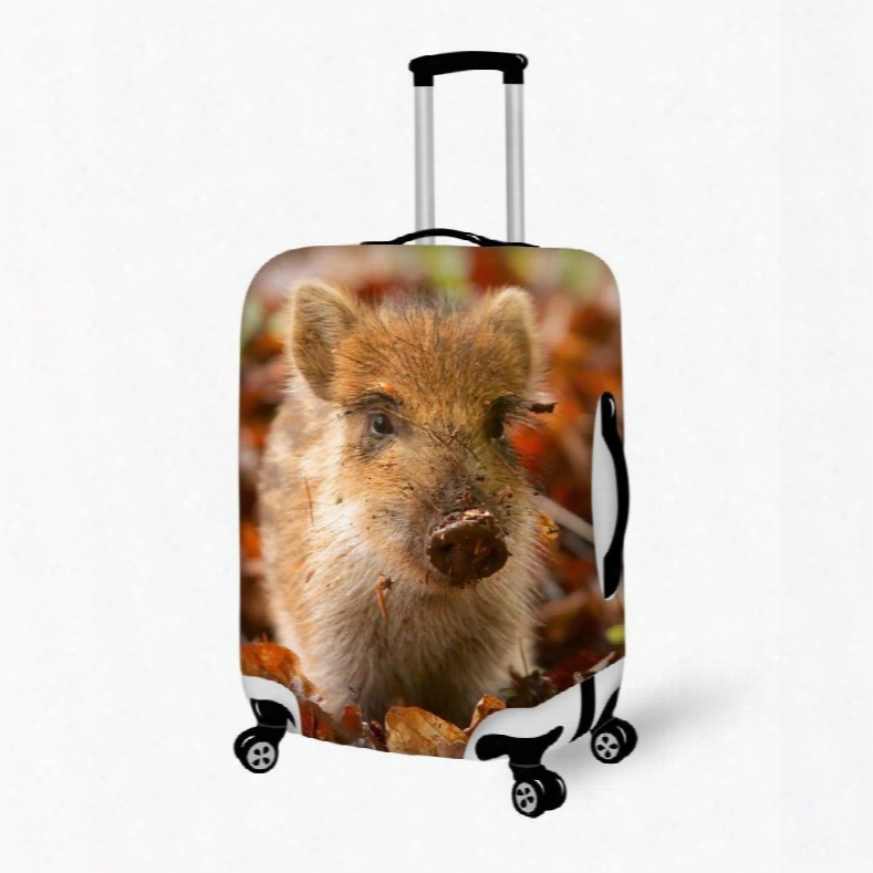 Super Lovely Piglet On Leaves Pattern 3d Painted Luggage Cover