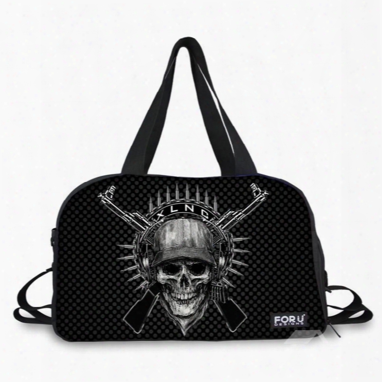 Super Skull With Guns Pattern 3d Painted Travel Bag