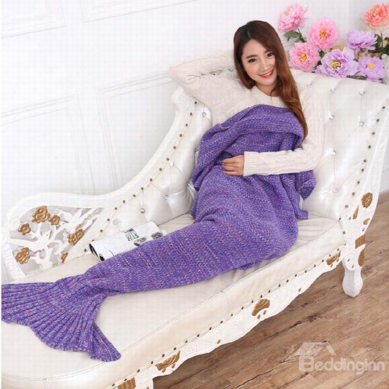 Super Warm And Soft Solid Color Mermaid Blanket