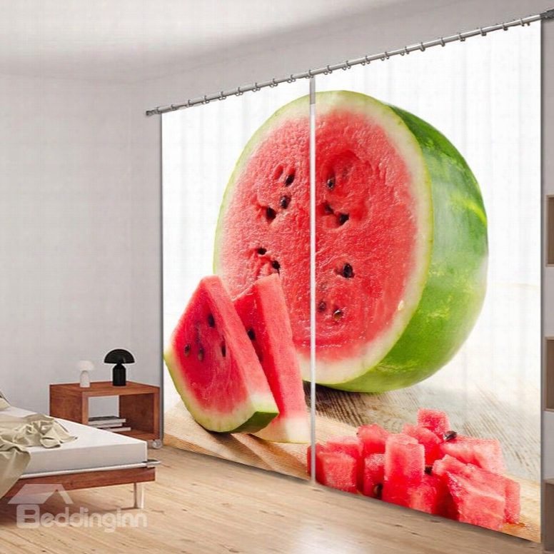 Sweetly Watermelon 3d Printing Polyester Curtain
