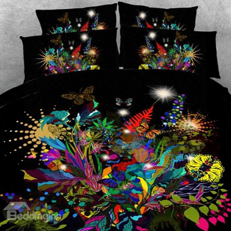 Wonderful Multi-colored Butterfly Print 2-piece Pillow  Cases