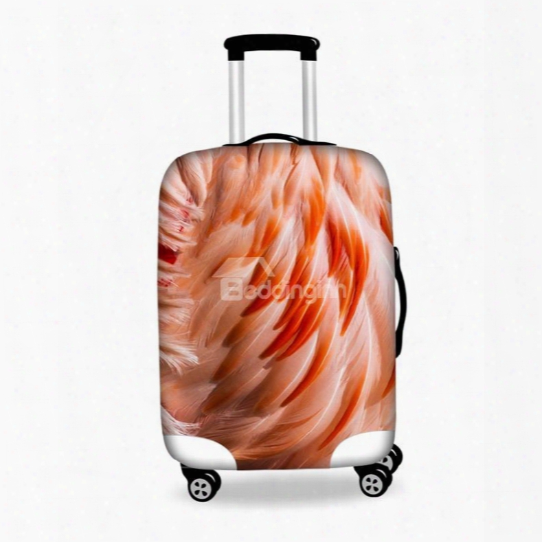 Wonderful Pink Feather Pattern 3d Painted Luggage Cover