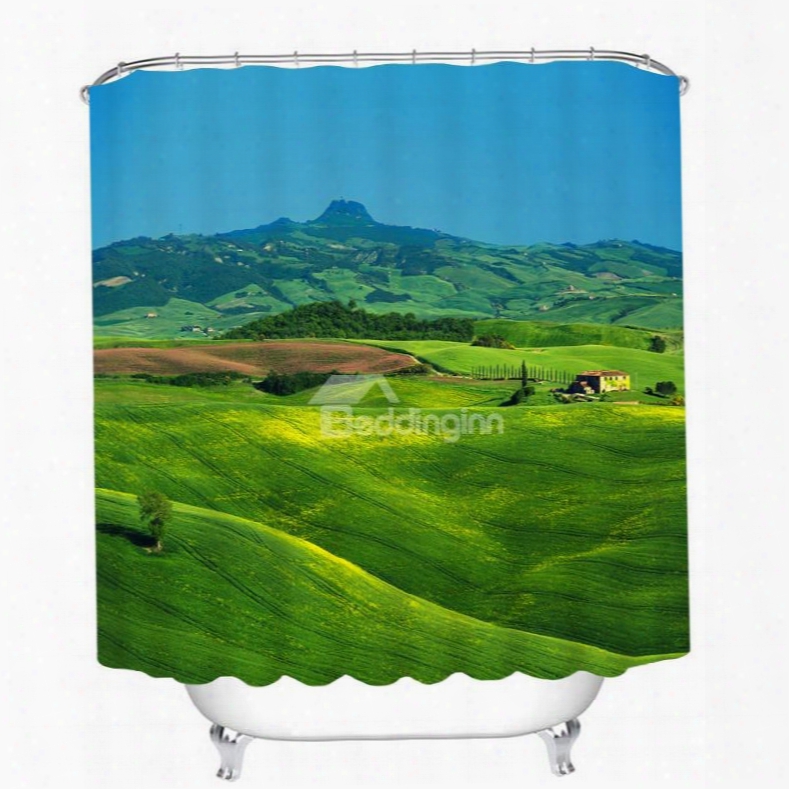 Wonderful Vast Prairie 3d Printed Bathroom Waterproof Shower Curtain