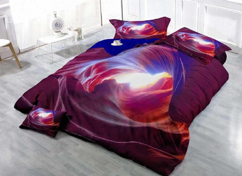 3d Colorful Cave Printed Cotton 4-piece Bedding Sets/duvet Covers