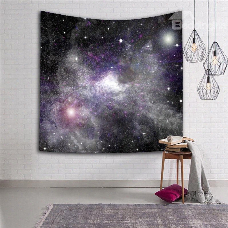 3d Dark Purple Nebula Galaxy Prints Hanging Wall Tapestry