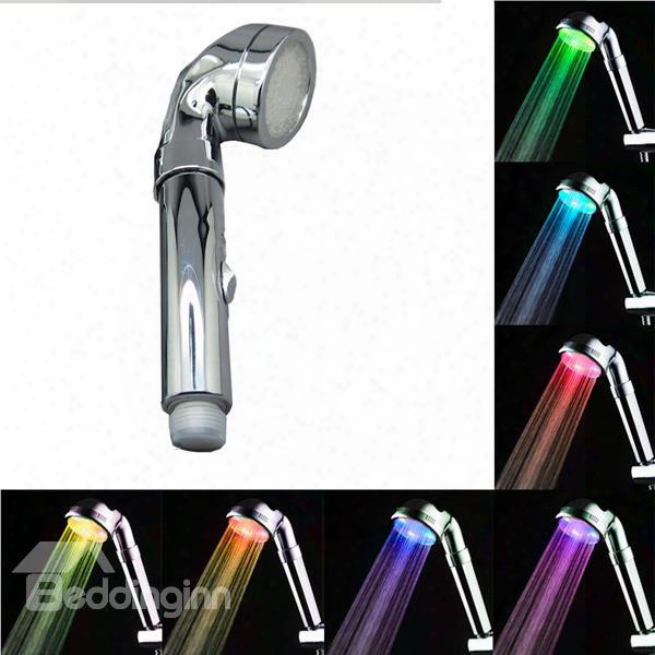 7 Colors Automatic Gradual Changing Led Shower Head With On/off Handle Switch
