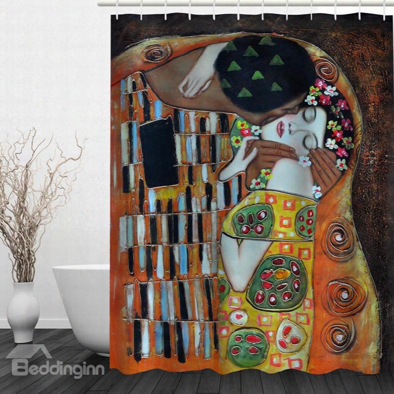 Abstract Art Lover 3d Printed Bathroom Waterproof Shower Curtain