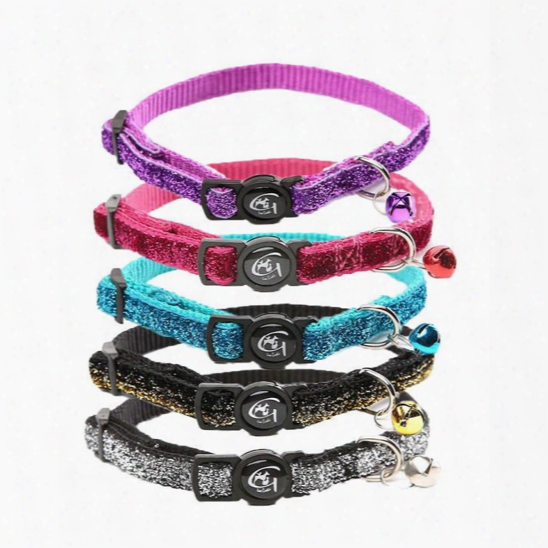 Adjustable Reflective Nylon Solid-colored Cat And Dog Necklace