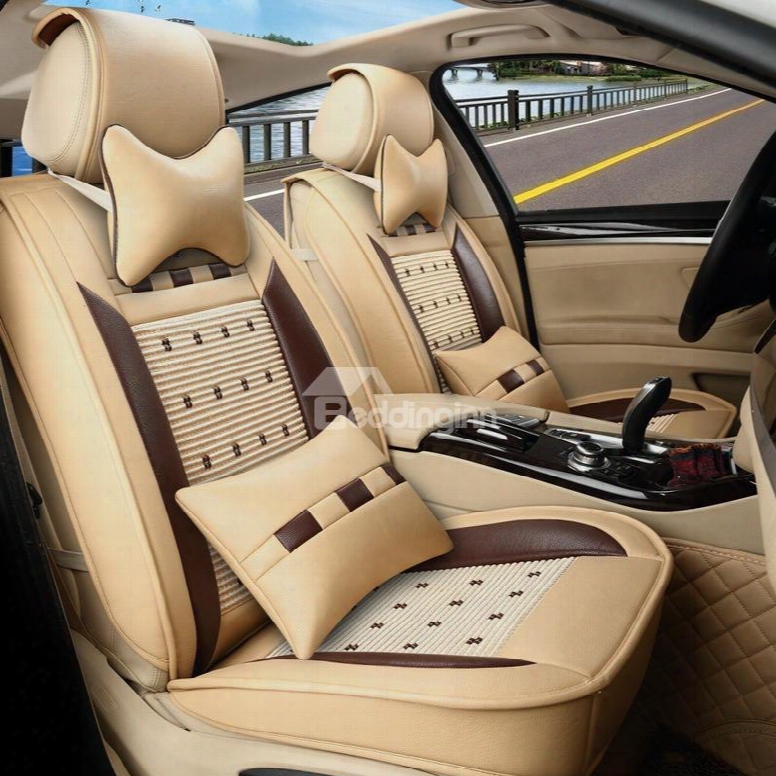 Beautiful In Colors Modern Striped Leather Universal Car Seat Cover