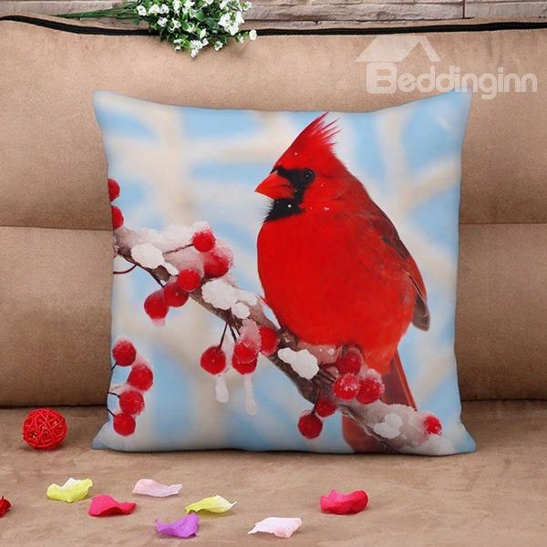 Beautiful Red Parrot Print Throw Pillow Case