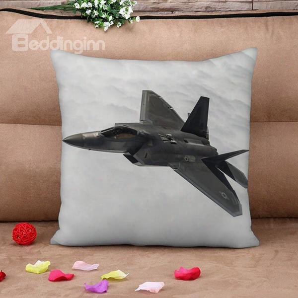 Chic Combat Aircraft Print Throw Pillow Case