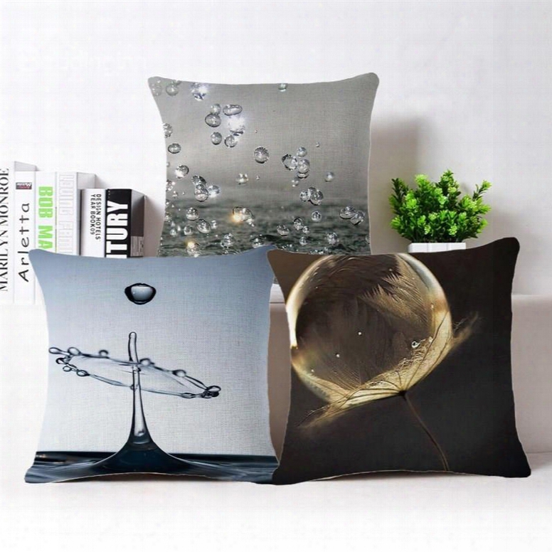 Chic Water Drop Print Square Throw Pillow