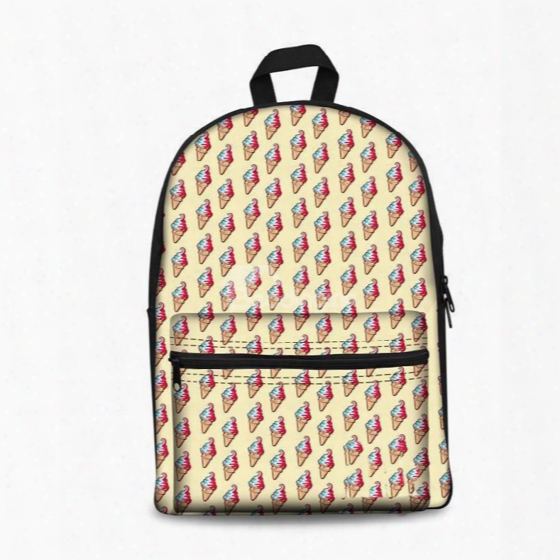 Colorful Ice Cream Pattern Lightweight Breathable High Quality 3d Printed Backpack