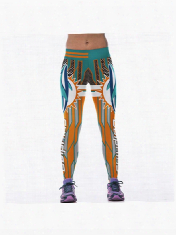 Colorful Stripes Printed Polyester Female 3d Leggings