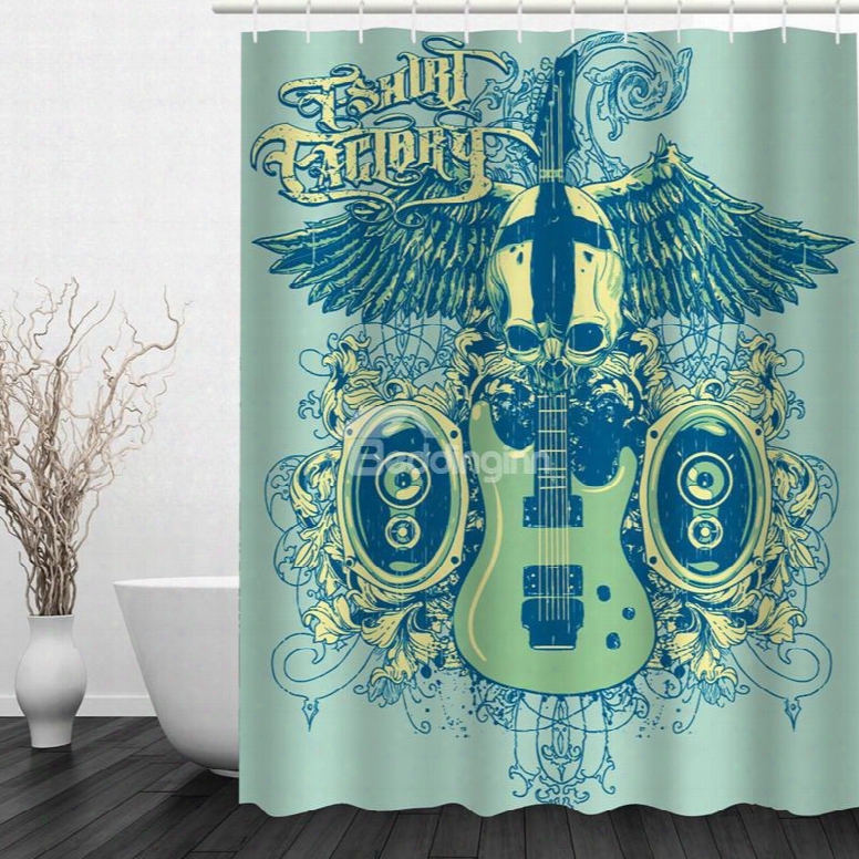 Cool Music 3d Printed Bathroom Waterproof Shower Curtain