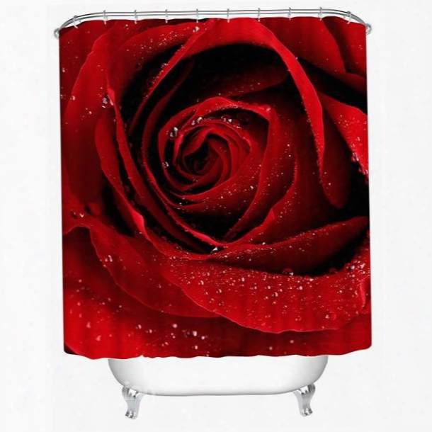Delicate Red Rose Print 3d Shower Curtain
