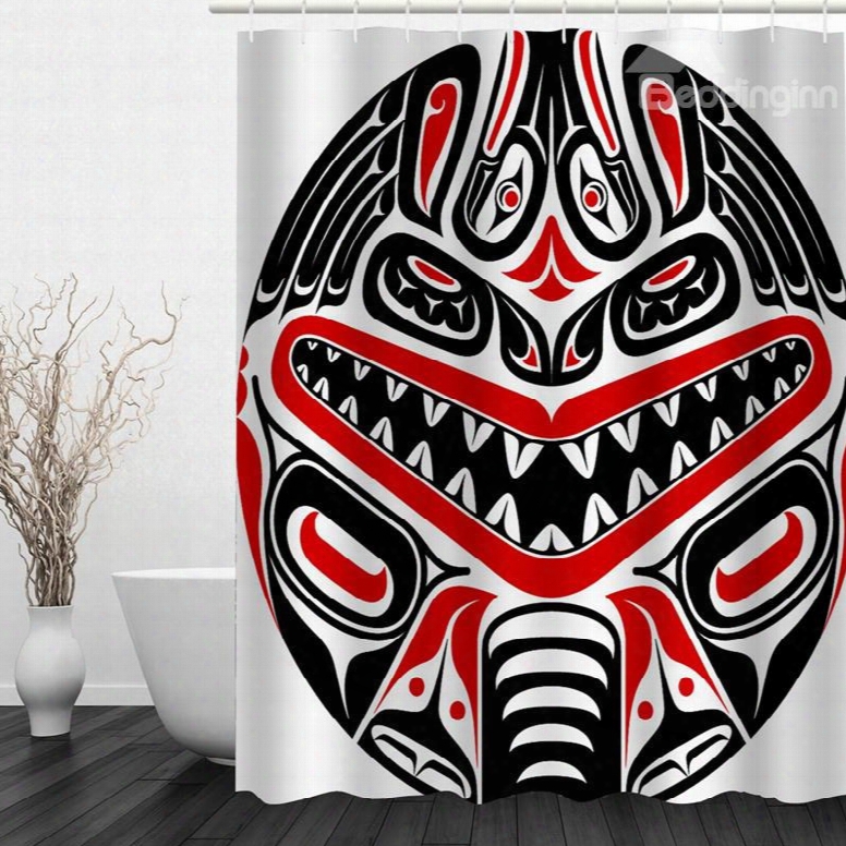 Designer Mask 3d Printed Bathroom Waterproof Showerc Urtain
