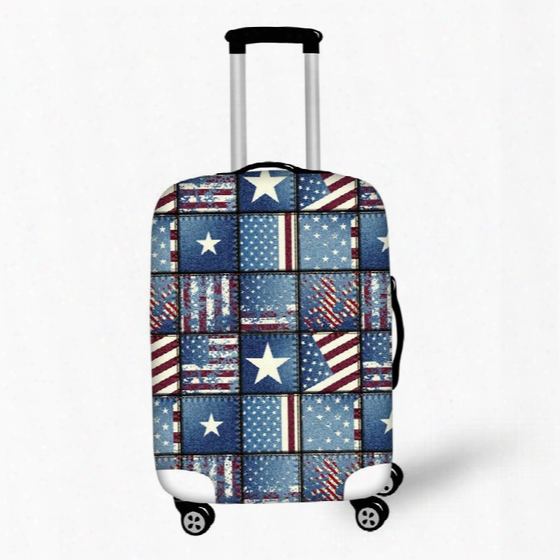 Different Flag Pattern Stars 18-30 Inch 3d Printed Suitcase Blue Luggage Protector Covers