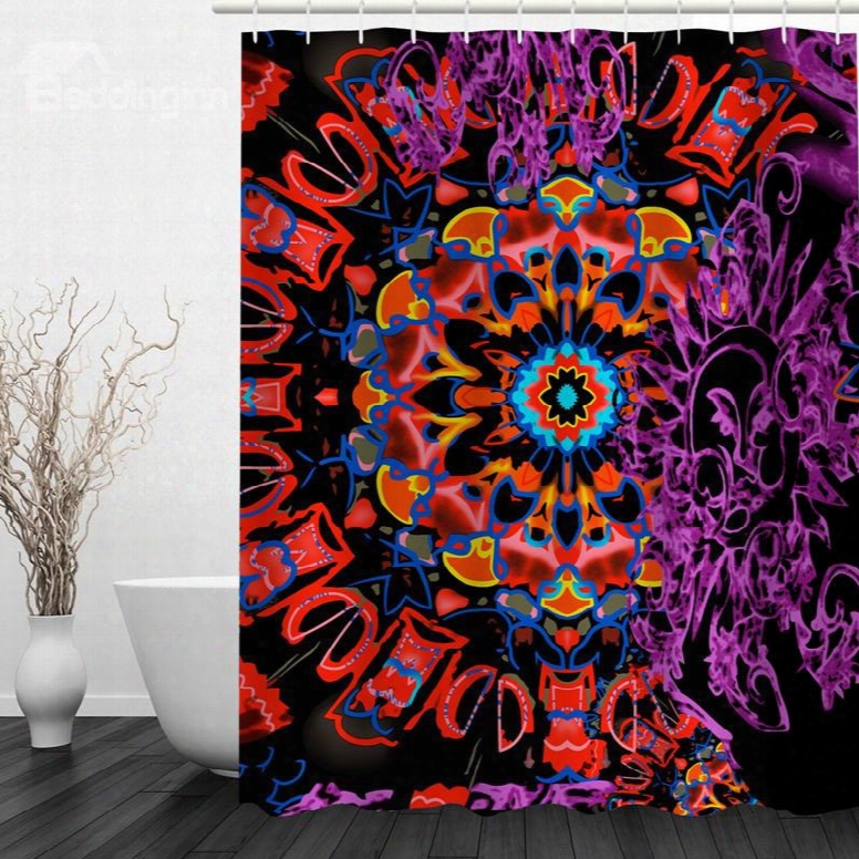Dreamy Color 3d Printed Bathroom Waterproof Shower Curtain