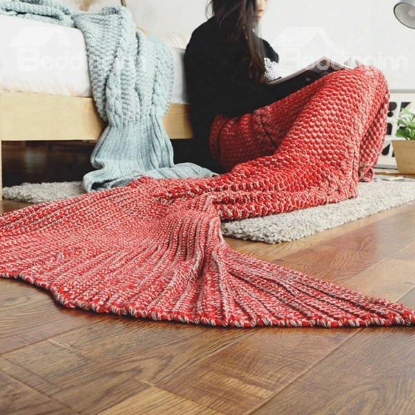 Extra Large Comfy Knitted Mermaid Tail Orlon Blanket