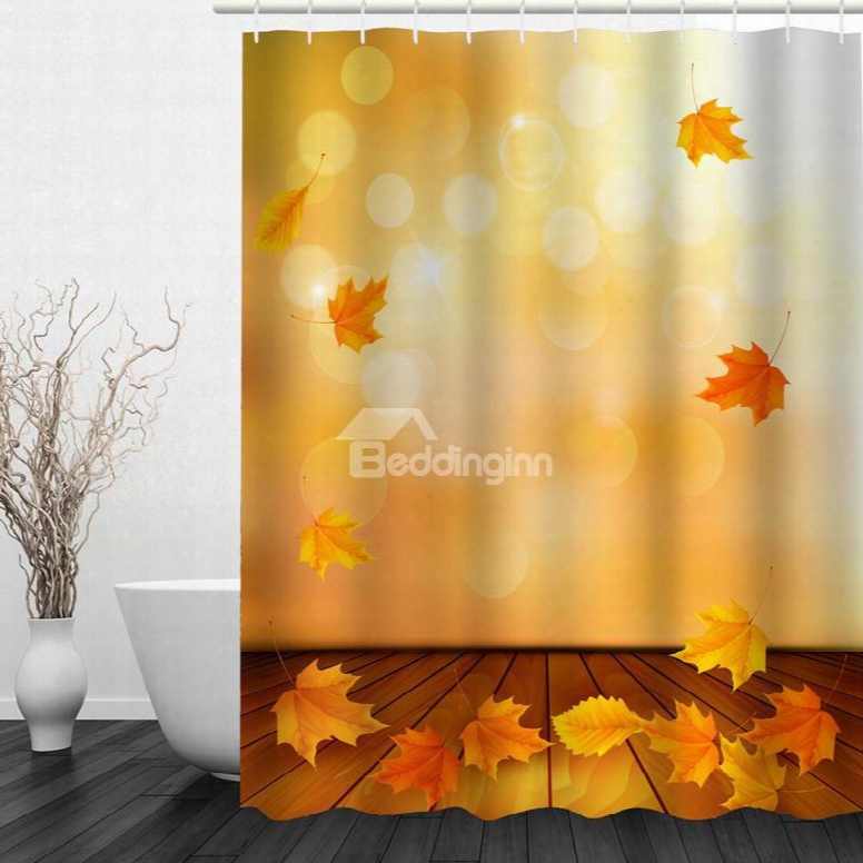 Fall Leaves 3d Printed Bathroom Waterproof Shower Curtain