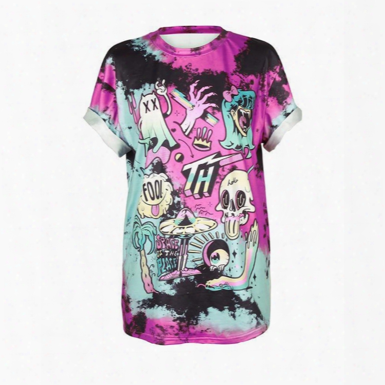 Ghosts Printed Gradient Colored 3d T-shirts