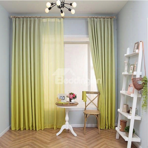 Gorgeous Lemon Yellow Gradient Color Custom Sheer Curtain