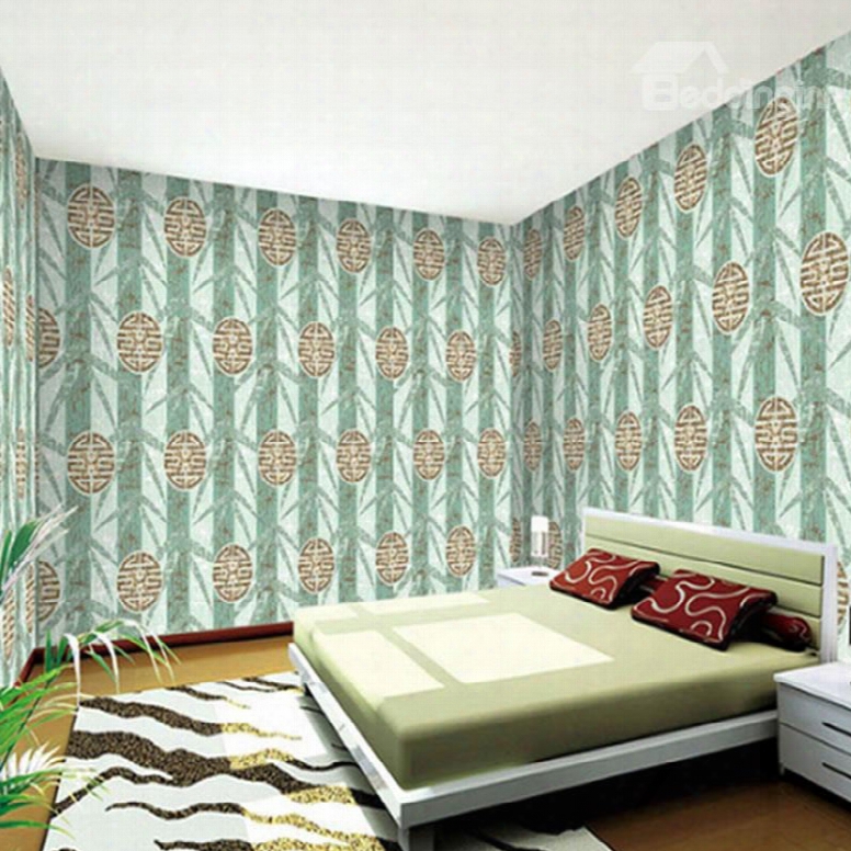 Green Trees And Traditional Pattern Durable Waterproof And Eco-friendly 3d Wall Mural