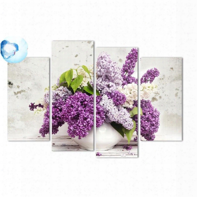 Lavenders Hanging 4-piece Canvas Waterproof And Eco-friendly Non-framed Prints