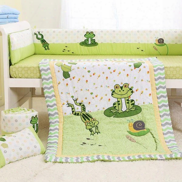 Little Frog In The Pond 6-piece Cotton Baby Crib Bedding Set