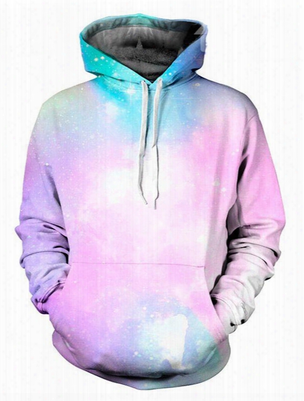 Lovely Long Sleeve Galazy Pattern 3d Painted Hoodie