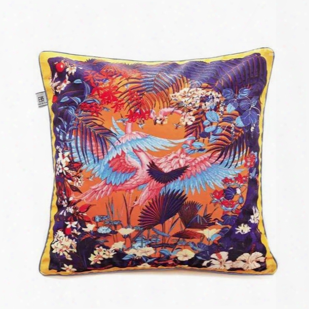 Lovely Mandarin Ducks Playing In Water Paint Throw Pillow