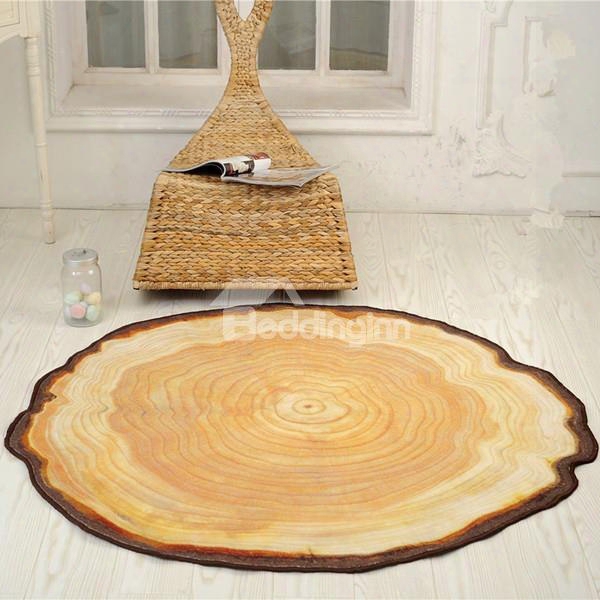 Modern Country Style Round Tree Annual Ring Shape Area Rug