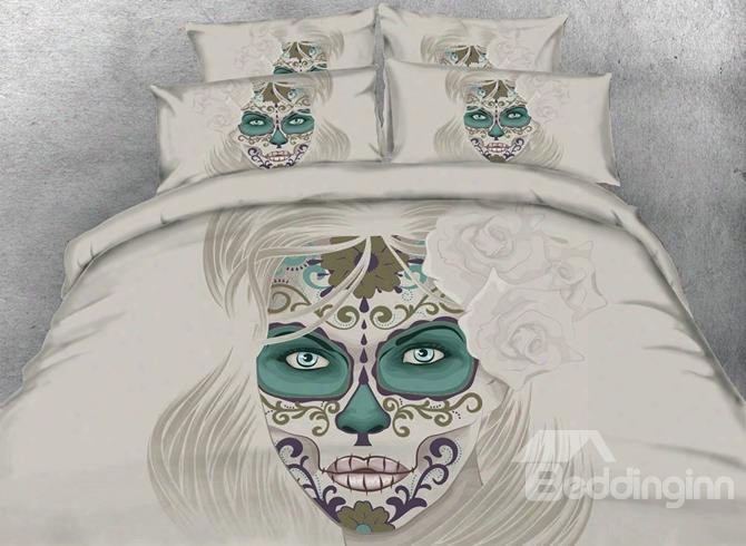 Mysteriou S Pattern On Skull Print 5-piece Comforter Sets