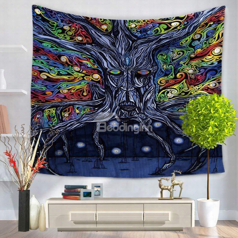 Mythical Ethnic Style Tree Root Oil Painting Hanging Wall Tapestry