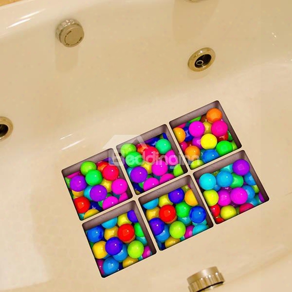 New Arrival Colorful Ball Pattern 3d Bathtub Stickers