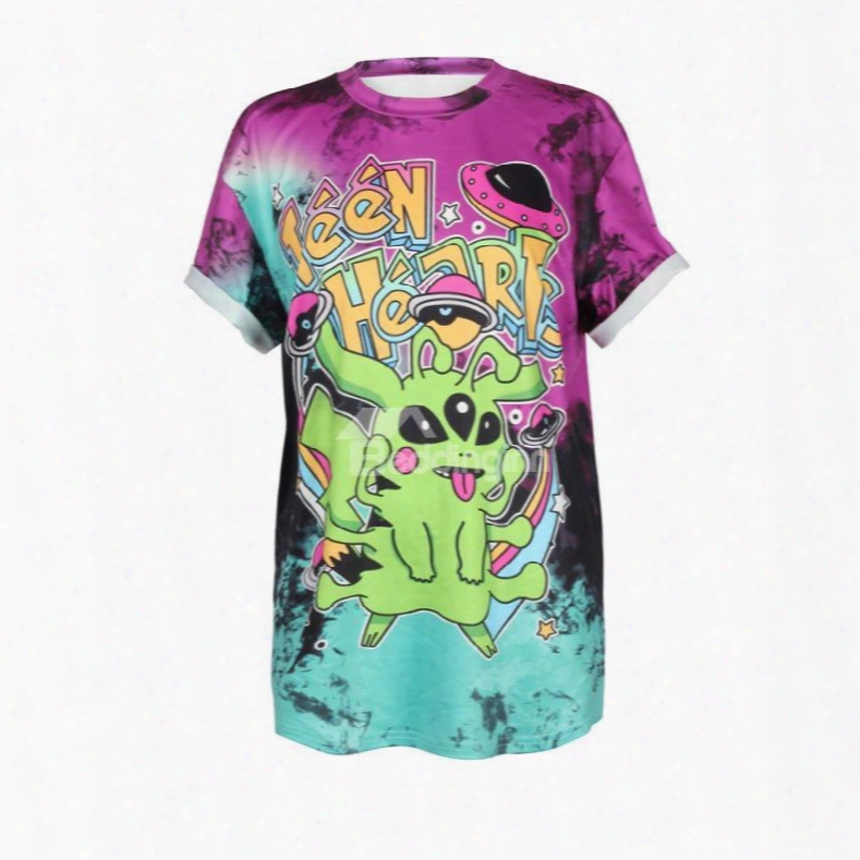 Pikachu Printed Gradient Colored 3d T-shirts