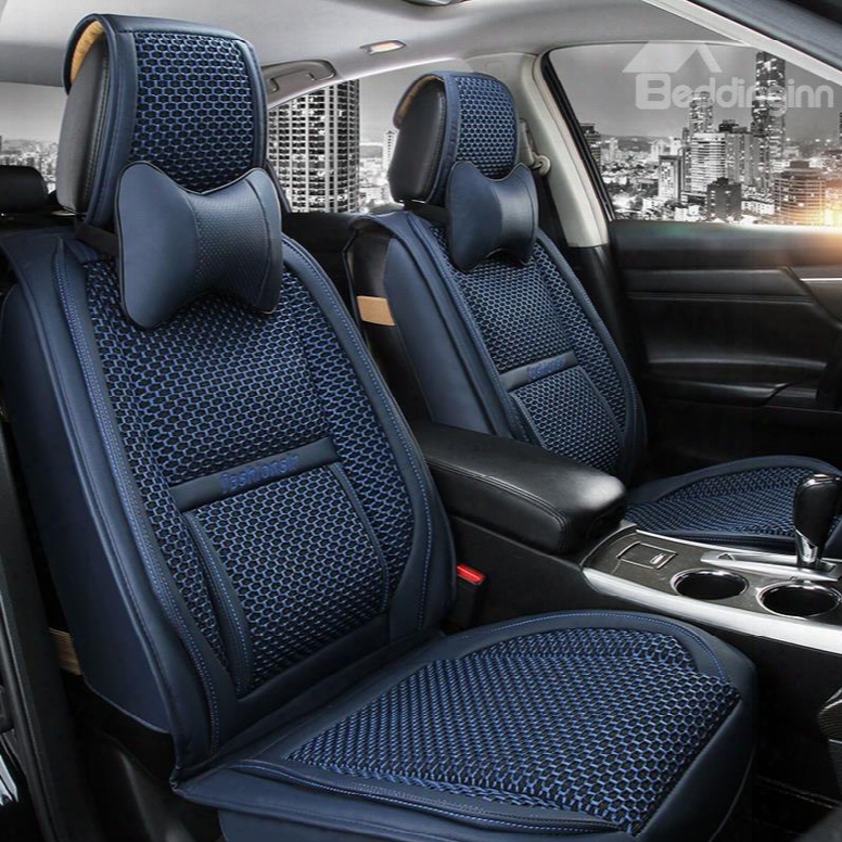 Popular Luxury Fresh Color Durable Pvc Leatherette With Flax Universal Five  Car Seat Cover