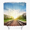Peaceful Railway Track in the Sunny Day 3D Printed Bathroom Waterproof Shower Curtain