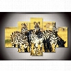 Standing Zebra Hanging 5-Piece Canvas Non-framed Wall Prints