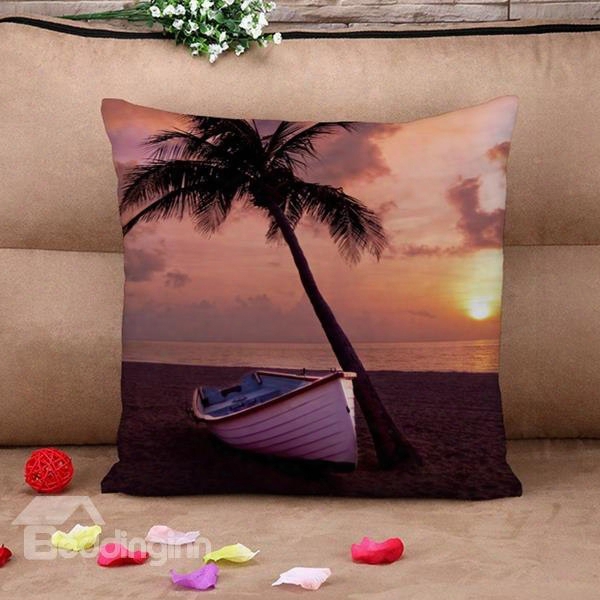 Relaxing Seaside Landscapes Print Throw Pillow Case
